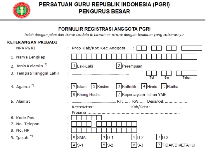Pendaftaran PGRI Barito Timur - Persatuan Guru Republik Indonesia Cabang Barito Timur